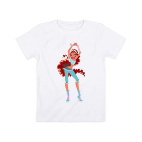 Детская футболка хлопок с принтом Лейла , 100% хлопок | круглый вырез горловины, полуприлегающий силуэт, длина до линии бедер | Тематика изображения на принте: winx | винкс | лейлалейла