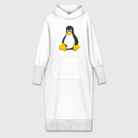 Платье удлиненное хлопок с принтом Linux (7) ,  |  | Тематика изображения на принте: пингвин