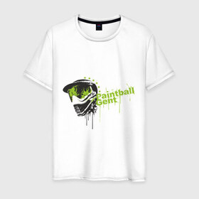 Мужская футболка хлопок с принтом Paintball Gent , 100% хлопок | прямой крой, круглый вырез горловины, длина до линии бедер, слегка спущенное плечо. | 