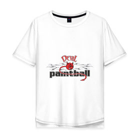 Мужская футболка хлопок Oversize с принтом Devil Paintball , 100% хлопок | свободный крой, круглый ворот, “спинка” длиннее передней части | Тематика изображения на принте: 