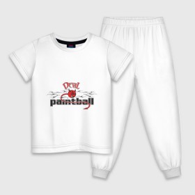 Детская пижама хлопок с принтом Devil Paintball , 100% хлопок |  брюки и футболка прямого кроя, без карманов, на брюках мягкая резинка на поясе и по низу штанин
 | 