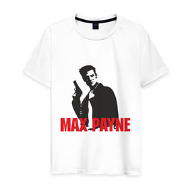 Мужская футболка хлопок с принтом Max Payne (2) , 100% хлопок | прямой крой, круглый вырез горловины, длина до линии бедер, слегка спущенное плечо. | max payne | shooter | макс пейн | стрелялка | шутер