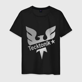 Мужская футболка хлопок с принтом Tecktonik Silver , 100% хлопок | прямой крой, круглый вырез горловины, длина до линии бедер, слегка спущенное плечо. | dance | tecktonick | tecktonik | tektonic | tektonik | клуб | танцевать | тектоник | тиктоник
