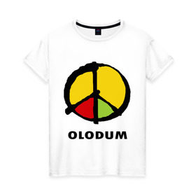 Женская футболка хлопок с принтом Olodum , 100% хлопок | прямой крой, круглый вырез горловины, длина до линии бедер, слегка спущенное плечо | Тематика изображения на принте: бразилия