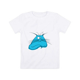 Детская футболка хлопок с принтом Котяра , 100% хлопок | круглый вырез горловины, полуприлегающий силуэт, длина до линии бедер | Тематика изображения на принте: животные | жирный котэ | жирный котяра | котэ | котяра | прикольные животные | толстый котэ