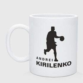 Кружка с принтом Андрей Кириленко баскетболист , керамика | объем — 330 мл, диаметр — 80 мм. Принт наносится на бока кружки, можно сделать два разных изображения | Тематика изображения на принте: 