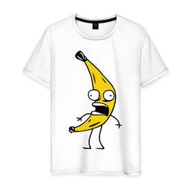Мужская футболка хлопок с принтом Банана , 100% хлопок | прямой крой, круглый вырез горловины, длина до линии бедер, слегка спущенное плечо. | банан
