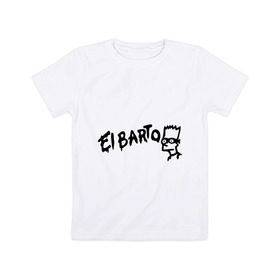 Детская футболка хлопок с принтом Эльбарто , 100% хлопок | круглый вырез горловины, полуприлегающий силуэт, длина до линии бедер | elbarto | simpsons | барт | барт симпсон | симпсоны | симсоны | эльбарто