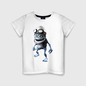 Детская футболка хлопок с принтом Crazy frog , 100% хлопок | круглый вырез горловины, полуприлегающий силуэт, длина до линии бедер | crazy frog | крейзи фрог | крэйзи фрог | лягушка
