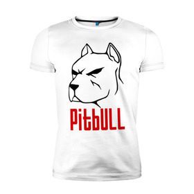 Мужская футболка премиум с принтом Pitbull (Питбуль) , 92% хлопок, 8% лайкра | приталенный силуэт, круглый вырез ворота, длина до линии бедра, короткий рукав | спартак
