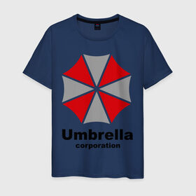 Мужская футболка хлопок с принтом Umbrella corporation , 100% хлопок | прямой крой, круглый вырез горловины, длина до линии бедер, слегка спущенное плечо. | resident evil | umbrella corporation | амбрелла | корпорация | логотип | обитель зла