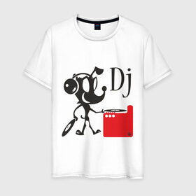 Мужская футболка хлопок с принтом Dj (9) , 100% хлопок | прямой крой, круглый вырез горловины, длина до линии бедер, слегка спущенное плечо. | dj | вертушки | диджей | клубные | пластинки | прикольные