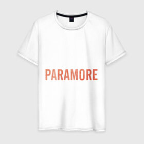 Мужская футболка хлопок с принтом Paramore orange logo , 100% хлопок | прямой крой, круглый вырез горловины, длина до линии бедер, слегка спущенное плечо. | paramore | rock | группы | логотип | рок