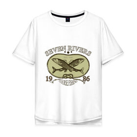 Мужская футболка хлопок Oversize с принтом Seven rivers , 100% хлопок | свободный крой, круглый ворот, “спинка” длиннее передней части | Тематика изображения на принте: 