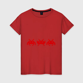 Женская футболка хлопок с принтом Inviders , 100% хлопок | прямой крой, круглый вырез горловины, длина до линии бедер, слегка спущенное плечо | smile invanders | захватчики | улыбающиеся