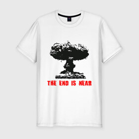 Мужская футболка премиум с принтом 2012 - Конец близок , 92% хлопок, 8% лайкра | приталенный силуэт, круглый вырез ворота, длина до линии бедра, короткий рукав | атомная бомба | бомба | взрыв | катастрофа | конец близок | ядерный взрыв