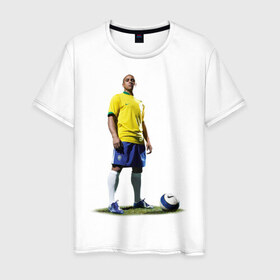 Мужская футболка хлопок с принтом Roberto Carlos , 100% хлопок | прямой крой, круглый вырез горловины, длина до линии бедер, слегка спущенное плечо. | Тематика изображения на принте: 