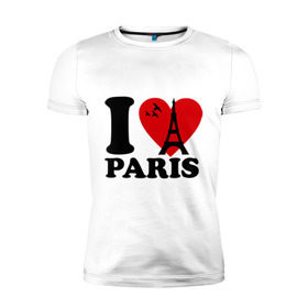 Мужская футболка премиум с принтом Я люблю Париж , 92% хлопок, 8% лайкра | приталенный силуэт, круглый вырез ворота, длина до линии бедра, короткий рукав | paris | париж | франция france | эйфелева башня | я люблю