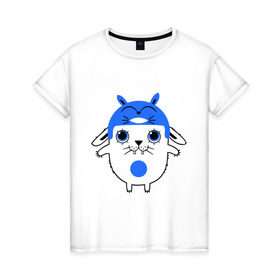 Женская футболка хлопок с принтом Totoro , 100% хлопок | прямой крой, круглый вырез горловины, длина до линии бедер, слегка спущенное плечо | заяц