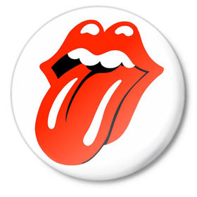 Значок с принтом The Rolling Stones (2) ,  металл | круглая форма, металлическая застежка в виде булавки | rolling stones