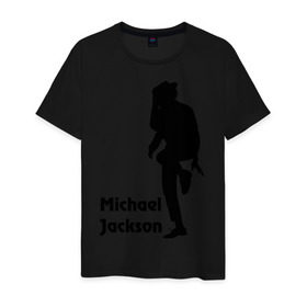 Мужская футболка хлопок с принтом Michael Jackson (15) , 100% хлопок | прямой крой, круглый вырез горловины, длина до линии бедер, слегка спущенное плечо. | Тематика изображения на принте: michael jackson | pop | король | легенда | майкл джексон | поп | силуэт