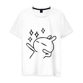Мужская футболка хлопок с принтом Disco rabbit , 100% хлопок | прямой крой, круглый вырез горловины, длина до линии бедер, слегка спущенное плечо. | disco rabbit | диско кролик | дискотека | кролик