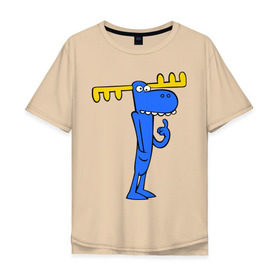 Мужская футболка хлопок Oversize с принтом Лось , 100% хлопок | свободный крой, круглый ворот, “спинка” длиннее передней части | happy tree friends | лось