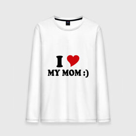 Мужской лонгслив хлопок с принтом I love my mom , 100% хлопок |  | i love | дети | для мамы | любимая мама | мама | маме | мамочка | мамуля | ребенок | родители | сердечко | сердце | я люблю маму