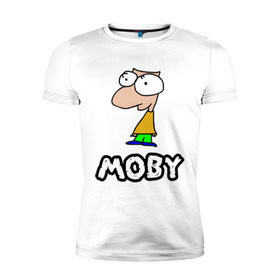 Мужская футболка премиум с принтом Moby , 92% хлопок, 8% лайкра | приталенный силуэт, круглый вырез ворота, длина до линии бедра, короткий рукав | dj | moby | диджей | певцы | прикольные