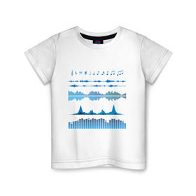 Детская футболка хлопок с принтом Атрибуты звукоинженера (2) , 100% хлопок | круглый вырез горловины, полуприлегающий силуэт, длина до линии бедер | эквалайзер