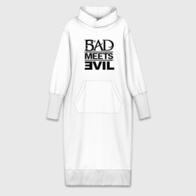 Платье удлиненное хлопок с принтом Bad Meets Evil ,  |  | Тематика изображения на принте: hip hop | rap | rap stars | реп | репчик | рэп | рэп звезда | рэпчик | рэпчина | хип хоп