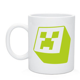 Кружка с принтом Minecraft creeper green (5) , керамика | объем — 330 мл, диаметр — 80 мм. Принт наносится на бока кружки, можно сделать два разных изображения | крипер