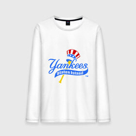Мужской лонгслив хлопок с принтом NY Yankees byta , 100% хлопок |  | baseball | major league basebal | mlb | ny | staten island | yankees | америка | бейсбол | бита | главная лига бейсбола | нью йорк янкиз | статен айленд | сша | янки