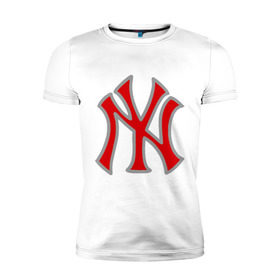 Мужская футболка премиум с принтом NY Yankees red , 92% хлопок, 8% лайкра | приталенный силуэт, круглый вырез ворота, длина до линии бедра, короткий рукав | baseball | major league basebal | mlb | ny | staten island | yankees | америка | бейсбол | бита | главная лига бейсбола | нью йорк янкиз | статен айленд | сша | янки