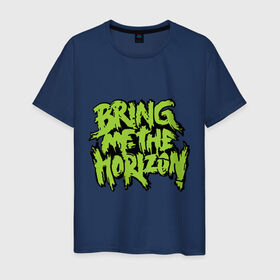 Мужская футболка хлопок с принтом Bring me the horizon green , 100% хлопок | прямой крой, круглый вырез горловины, длина до линии бедер, слегка спущенное плечо. | Тематика изображения на принте: bmth | bring me the horizon | hardcore | kubana 2014 | rock | дэткор | музыка | рок | рок группы