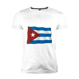 Мужская футболка премиум с принтом Куба флаг , 92% хлопок, 8% лайкра | приталенный силуэт, круглый вырез ворота, длина до линии бедра, короткий рукав | cuba | куба | куба афиша | кубинский флаг | республика куба | флаг | флаг кубы | флаги