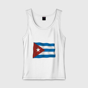 Женская майка хлопок с принтом Куба флаг , 95% хлопок, 5% эластан |  | cuba | куба | куба афиша | кубинский флаг | республика куба | флаг | флаг кубы | флаги