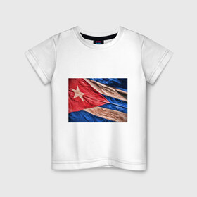 Детская футболка хлопок с принтом Куба флаг олд , 100% хлопок | круглый вырез горловины, полуприлегающий силуэт, длина до линии бедер | cuba | куба | куба афиша | куба олд | кубинский флаг | олд | республика куба | флаг | флаг куба олд | флаг кубы | флаг олд | флаги