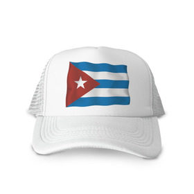 Кепка тракер с сеткой с принтом Куба флаг (3) , трикотажное полотно; задняя часть — сетка | длинный козырек, универсальный размер, пластиковая застежка | cuba | куба | кубинский | фидель | фидель кастро | флаг кубы