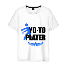 Мужская футболка хлопок с принтом Aero yo(2) , 100% хлопок | прямой крой, круглый вырез горловины, длина до линии бедер, слегка спущенное плечо. | Тематика изображения на принте: aero yo | yo yo | yo yo player | игрушка йо йо | йо йо