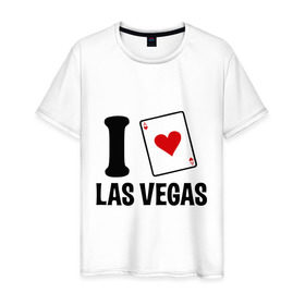 Мужская футболка хлопок с принтом I Love Las Vegas , 100% хлопок | прямой крой, круглый вырез горловины, длина до линии бедер, слегка спущенное плечо. | i love | азартные игры | америка | вегас | казино | карты | колода | лас | рулетка | туз