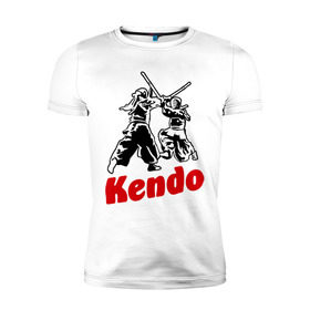 Мужская футболка премиум с принтом Кендо фектование , 92% хлопок, 8% лайкра | приталенный силуэт, круглый вырез ворота, длина до линии бедра, короткий рукав | kendo | russia | борьба | восточные | единоборства | самурай | самурайский | синай | спорт | фехтование