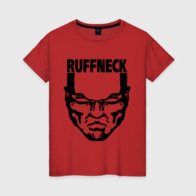 Женская футболка хлопок с принтом Ruffneck , 100% хлопок | прямой крой, круглый вырез горловины, длина до линии бедер, слегка спущенное плечо | dj | ruffneck | диджей | лицо | музыка | обложка
