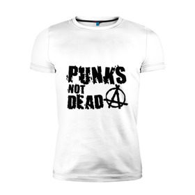 Мужская футболка премиум с принтом Punks not dead (2) , 92% хлопок, 8% лайкра | приталенный силуэт, круглый вырез ворота, длина до линии бедра, короткий рукав | punks | анархия | панк | панк не умрет | стиль панк