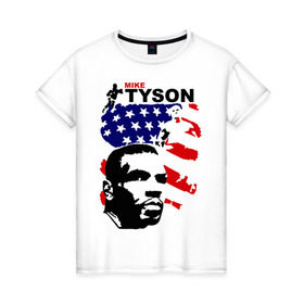 Женская футболка хлопок с принтом боксер Mike Tyson , 100% хлопок | прямой крой, круглый вырез горловины, длина до линии бедер, слегка спущенное плечо | boxing