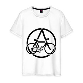 Мужская футболка хлопок с принтом Anarchy Bike , 100% хлопок | прямой крой, круглый вырез горловины, длина до линии бедер, слегка спущенное плечо. | anarchy | bike | анархизм | анархия | байк | велик | велосипед | велосипед анархия
