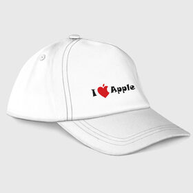 Бейсболка с принтом я люблю яблоко , 100% хлопок | классический козырек, металлическая застежка-регулятор размера | Тематика изображения на принте: apple | антибренд | люблю эпл | я люблю apple | яблоко