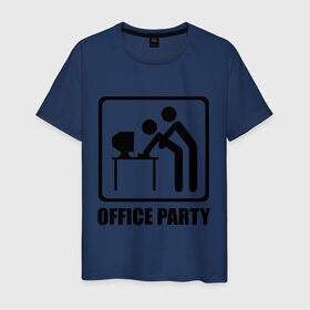 Мужская футболка хлопок с принтом Office Party , 100% хлопок | прямой крой, круглый вырез горловины, длина до линии бедер, слегка спущенное плечо. | Тематика изображения на принте: ofice | зарплата | коллеги | компьютер | начальник | офис | работа | работник | сотрудники