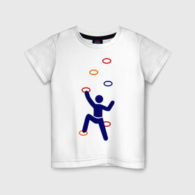 Детская футболка хлопок с принтом Скалолаз на тренеровке , 100% хлопок | круглый вырез горловины, полуприлегающий силуэт, длина до линии бедер | climb | альпинизм | альпинисты | горы | путь | скалодром | скалолазанье | скалолазы | спорт