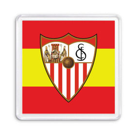 Магнит 55*55 с принтом sevilla fc , Пластик | Размер: 65*65 мм; Размер печати: 55*55 мм | football | болельщик | матч | турнир | фк | футбол | футбольный клуб